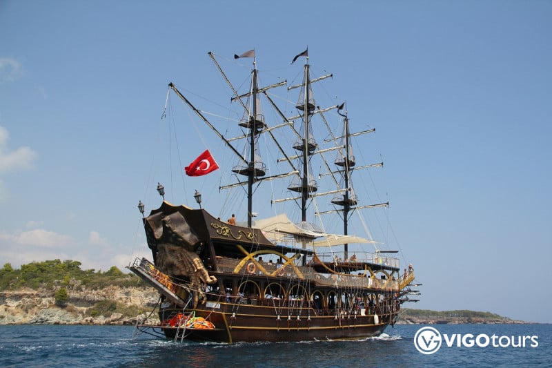 Big Kral Pirate Boat Tour from Side with Hotel Transfers