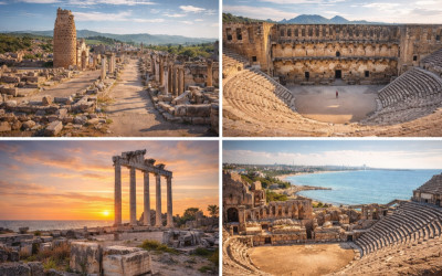 Perge Aspendos ve Side Taşın Zamanla Konuşması