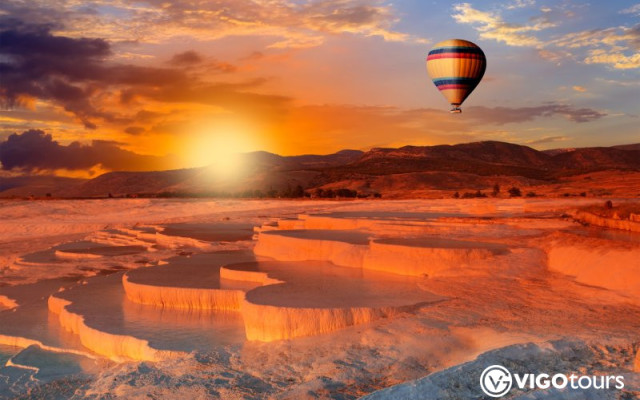 Hot air balloon ride in Pamukkale from Side