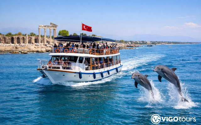 Прогулка на лодке из Сиде: купание, природа и обед