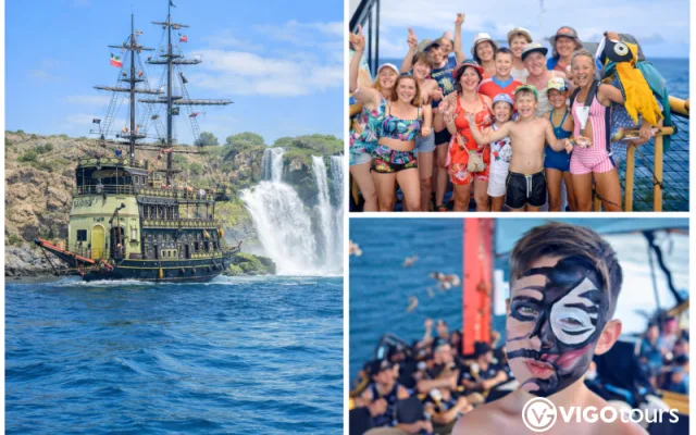 Piratenfahrt vor Antalya mit Badepausen und Bordspaß