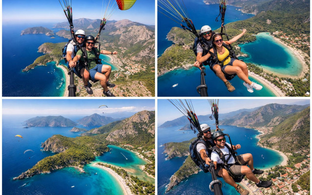 Параглайдинг над Олюденизом в Фетхие — тандемный полёт