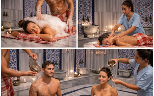 Bodrum Türk Hamamı'nda Aromatik Yağ ve Kese Masajı