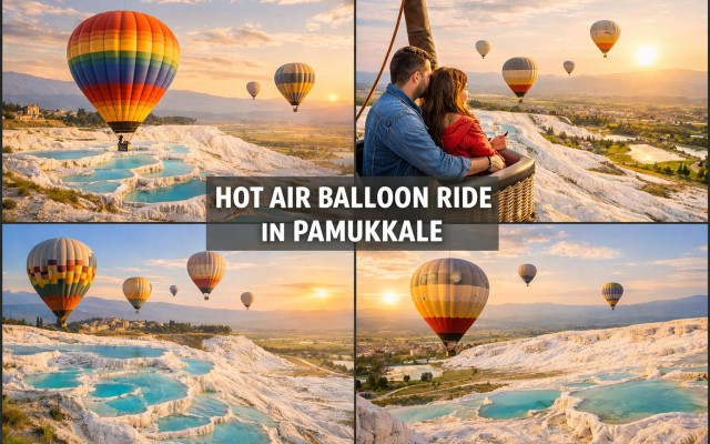 Hot air balloon ride in Pamukkale